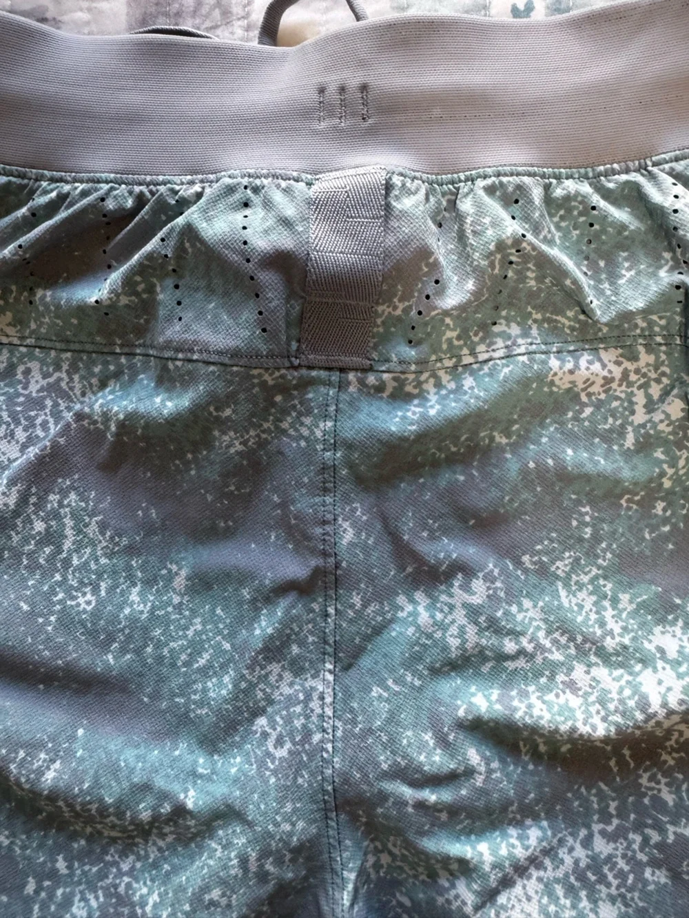lululemon athletica Gray Teal Patterned Swim Hybrids